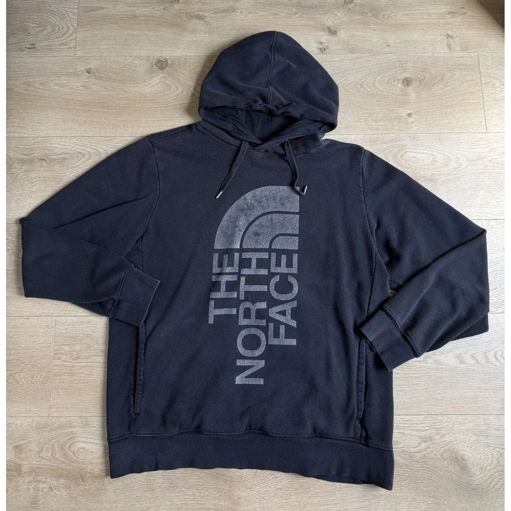 Mens The North Face trivet pullover hoodie black logo outdoors hiking size L